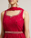Mohey Women Rani Pink Embroidered Anarkali with Sequin Work