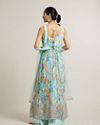Mohey Women Light Blue Floral Printed Anarkali Suit with Sequin Work