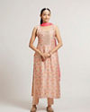 Peach Fuzz Bel Buti Printed Straight Suit Set with Sequinned Neckline