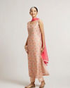 alt message - Mohey Women Peach Fuzz Bel Buti Printed Stitched Suit Set with Sequinned Neckline image number 2