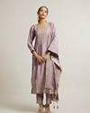 Light Purple Mirror & Sequin Embellished Straight Suit