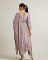 Mohey Women Light Purple Mirror & Sequin Embellished Straight Suit