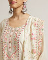 alt message - Mohey Women Light Cream Floral Embroidered Suit with Sequin Work image number 3