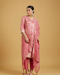 Mohey Women Charming Pink Ensemble Stitched Suit