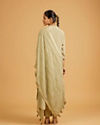 Mohey Women Pista Green Anarkali Suit with Embroidered Neckline And Sequin Work