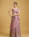 Mohey Women Spellbinding Purple Georgette Lehenga image number 0