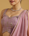 Mohey Women Spellbinding Purple Georgette Lehenga