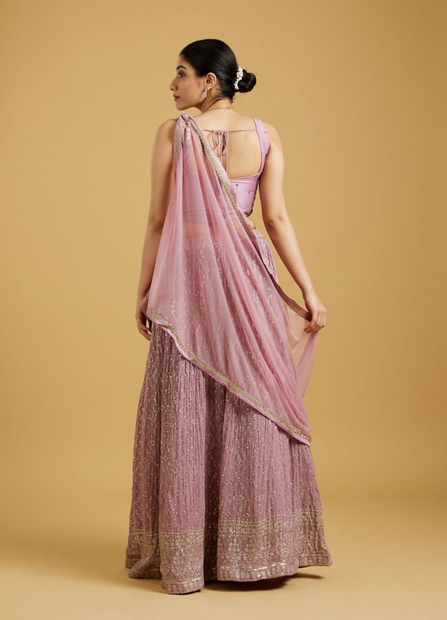 Mohey Women Spellbinding Purple Georgette Lehenga