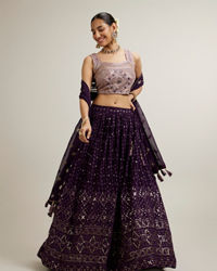 Mohey Women Purple Elegance Lehenga