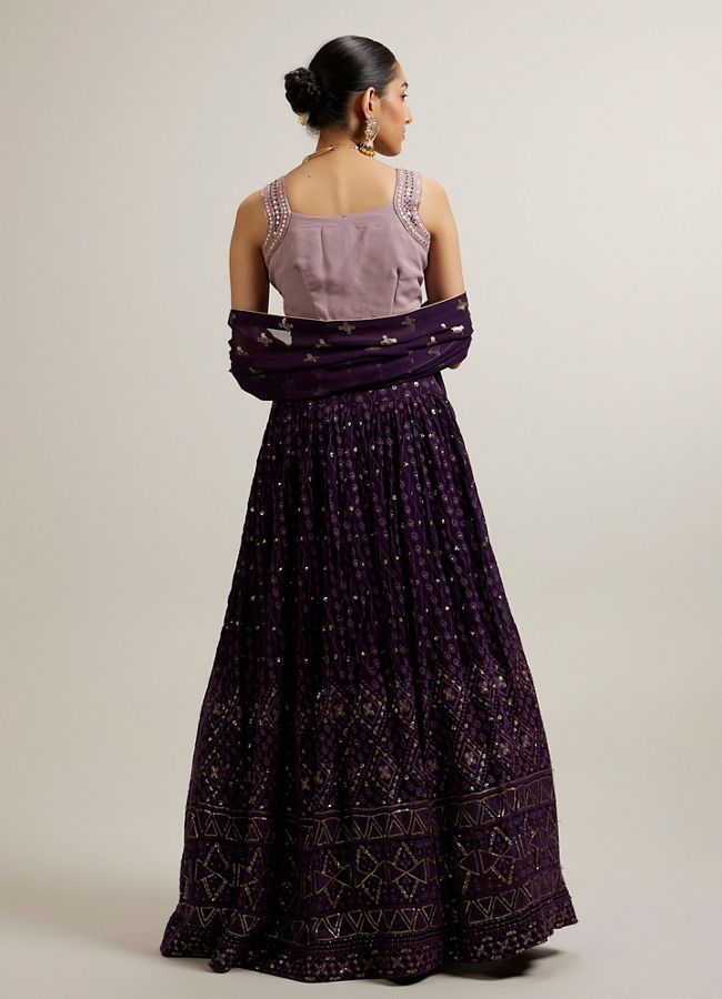Mohey Women Purple Elegance Lehenga