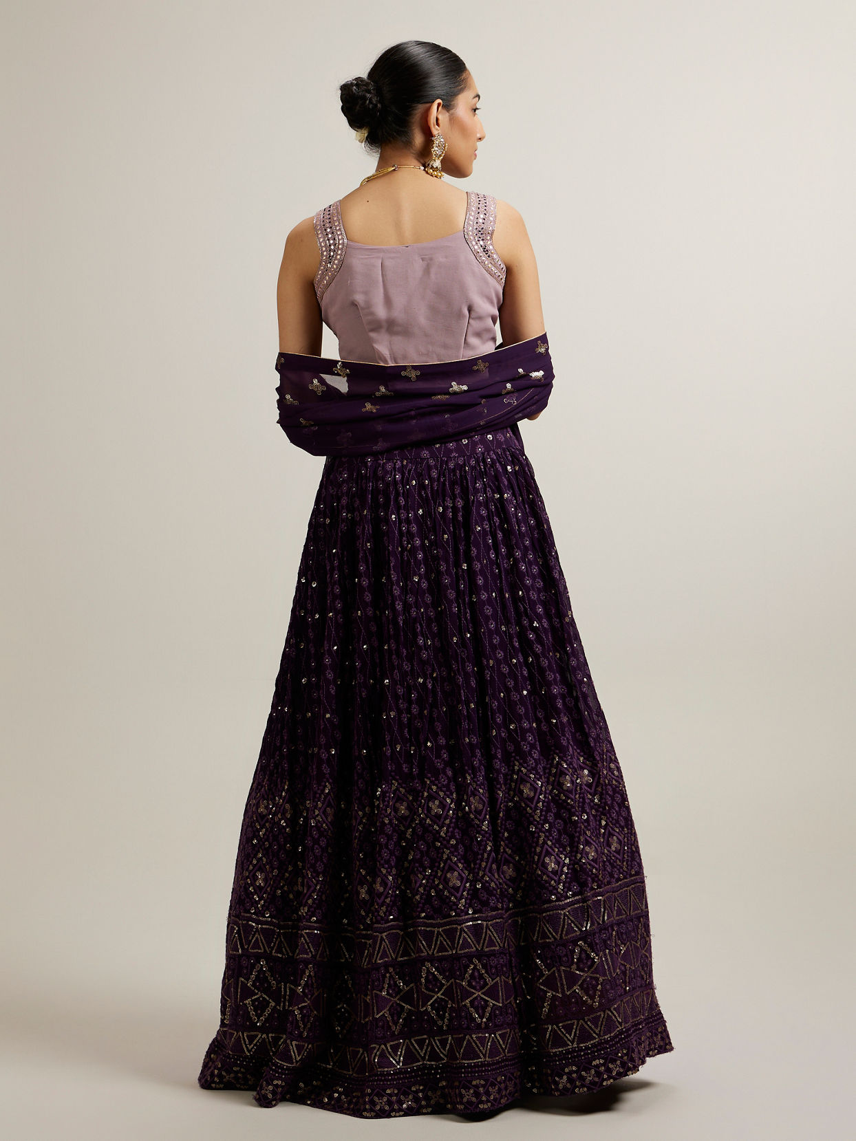 Mohey Women Purple Elegance Lehenga