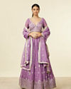 alt message - Mohey Women Purple Bel Buti Floral Patterned Lehenga Lehenga image number 0