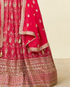 alt message - Mohey Women Rani Pink Imperial Floral Buta Patterned Lehenga Lehenga with Mirror work image number 2