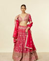 Rani Pink Imperial Floral Buta Patterned Lehenga Lehenga with Mirror work