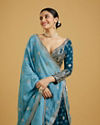 Mohey Women Azure Blooms in Organza Lehenga image number 1