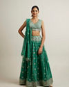 Mohey Women Ravishing Rama Green Lehenga