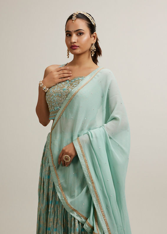 Mohey Women Exquisite Blue Lehenga