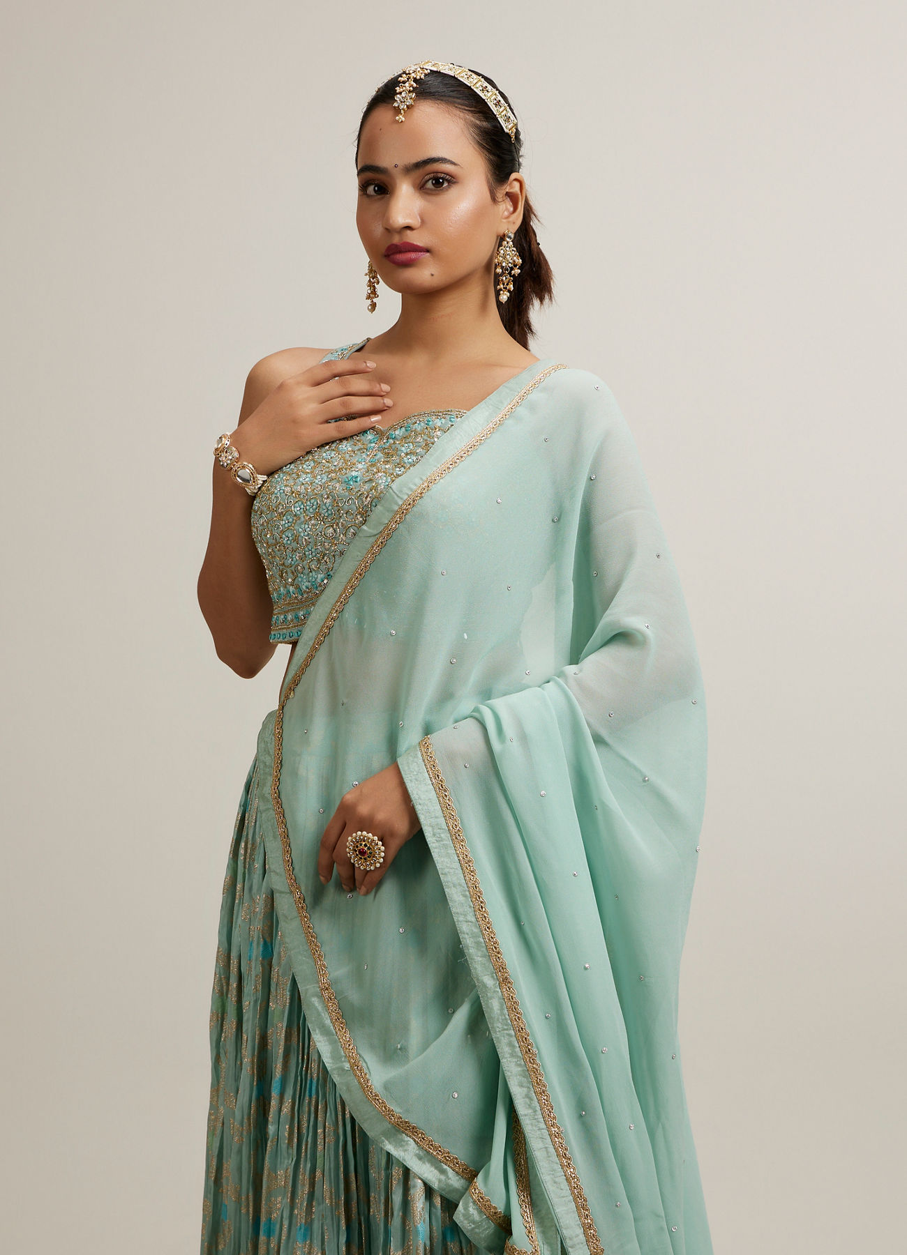 Mohey Women Exquisite Blue Lehenga