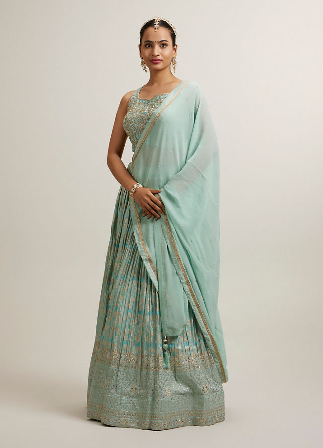 Mohey Women Exquisite Blue Lehenga