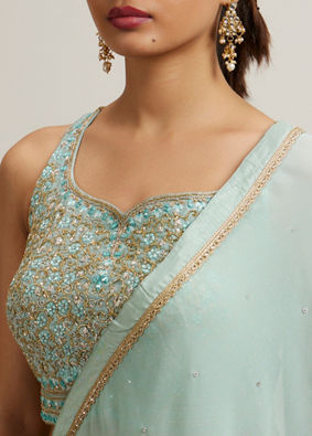 alt message - Mohey Women Exquisite Blue Lehenga image number 3