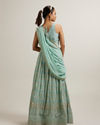 alt message - Mohey Women Exquisite Blue Lehenga image number 4