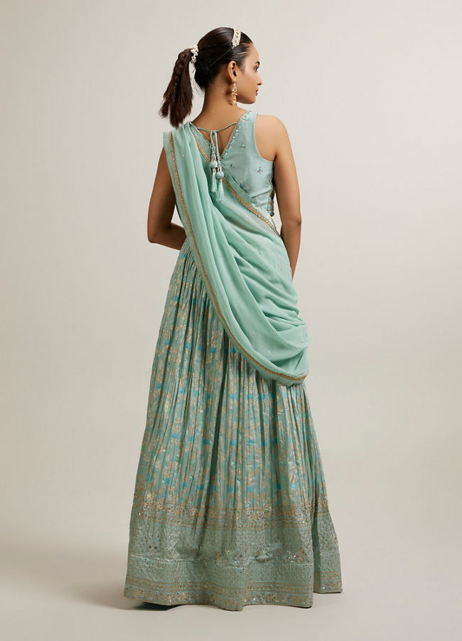 Mohey Women Exquisite Blue Lehenga