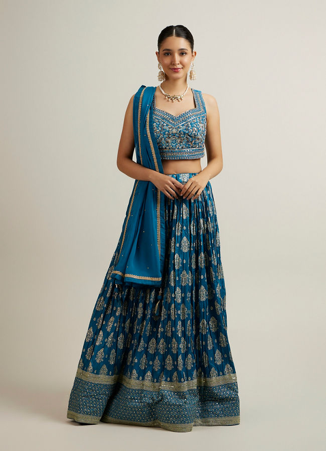 Mohey Women Glistening Yellow Radiance Lehenga
