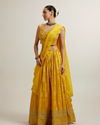 Vivid Yellow Silk with Hand Embroidery Lehenga