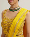 Mohey Women Vivid Yellow Silk with Hand Embroidery Lehenga