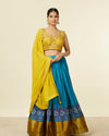 Yellow Art Silk Lehenga with Mirror Work