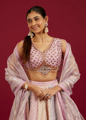 Mohey Women Purple Lehenga with Sequin Work