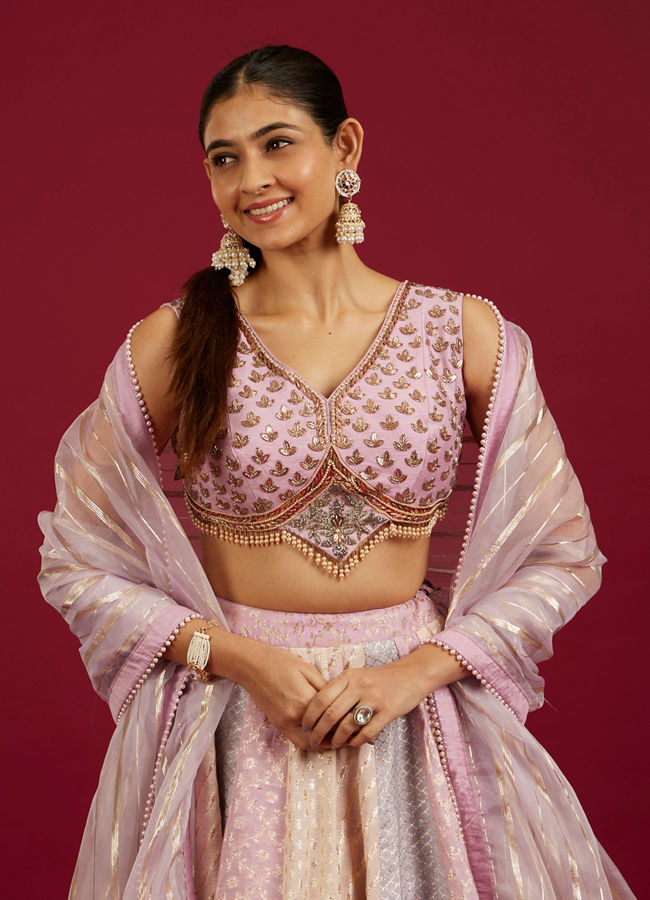 Mohey Women Purple Lehenga with Sequin Work