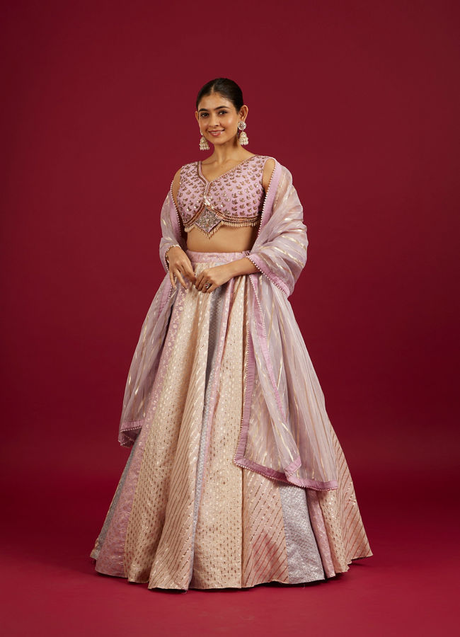 Mohey Women Purple Art Silk Lehenga with Sequin Work