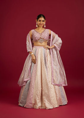 Mohey Women Purple Lehenga with Sequin Work
