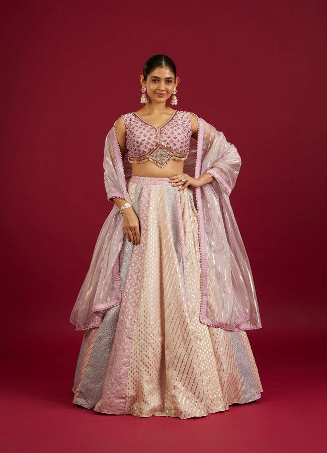 Mohey Women Purple Lehenga with Sequin Work