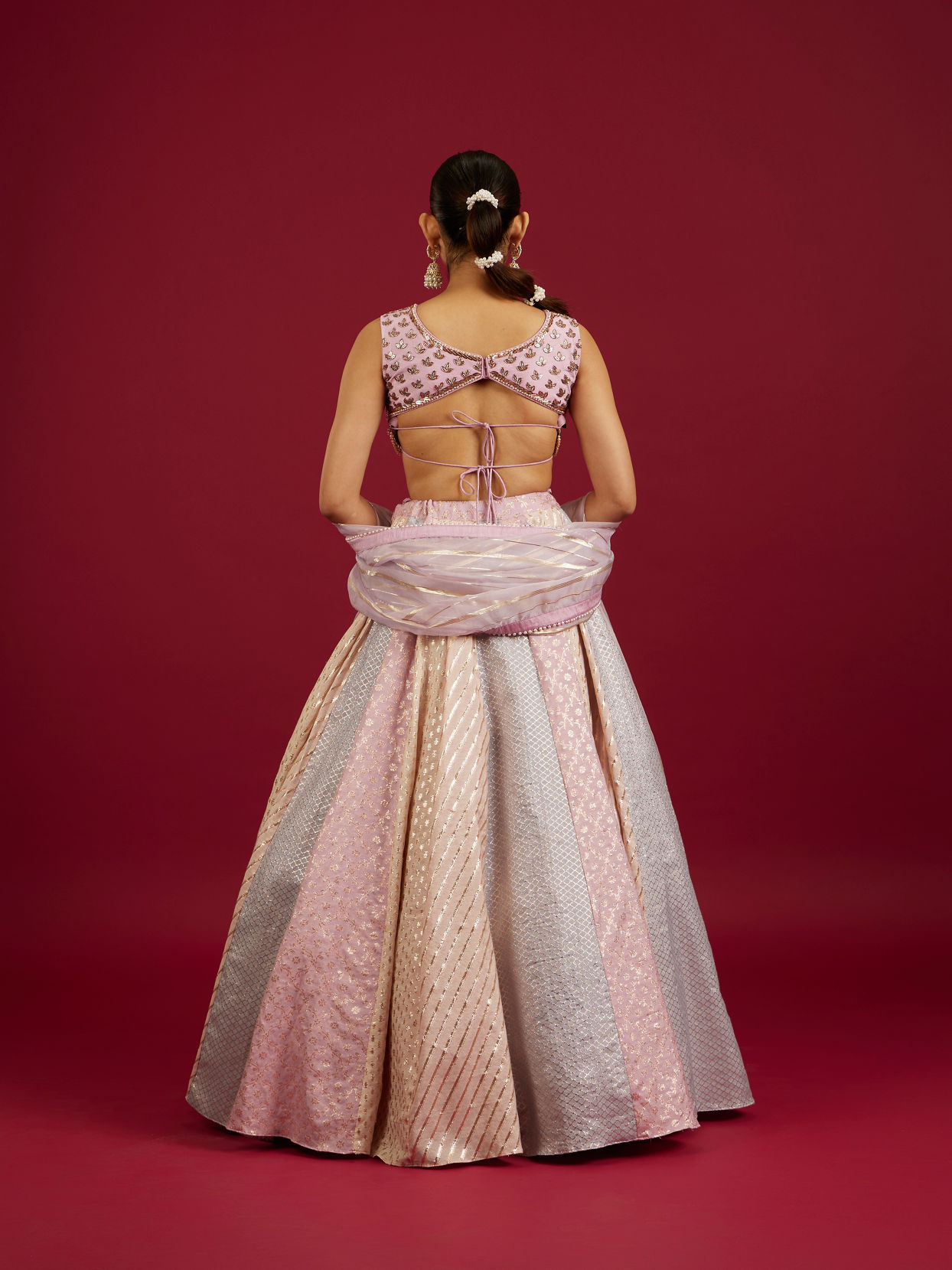 Mohey Women Purple Art Silk Lehenga with Sequin Work