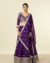 Mohey Women Purple Organza Lehenga with Embroidery