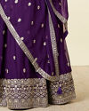 alt message - Mohey Women Purple Organza Lehenga with Embroidery image number 3