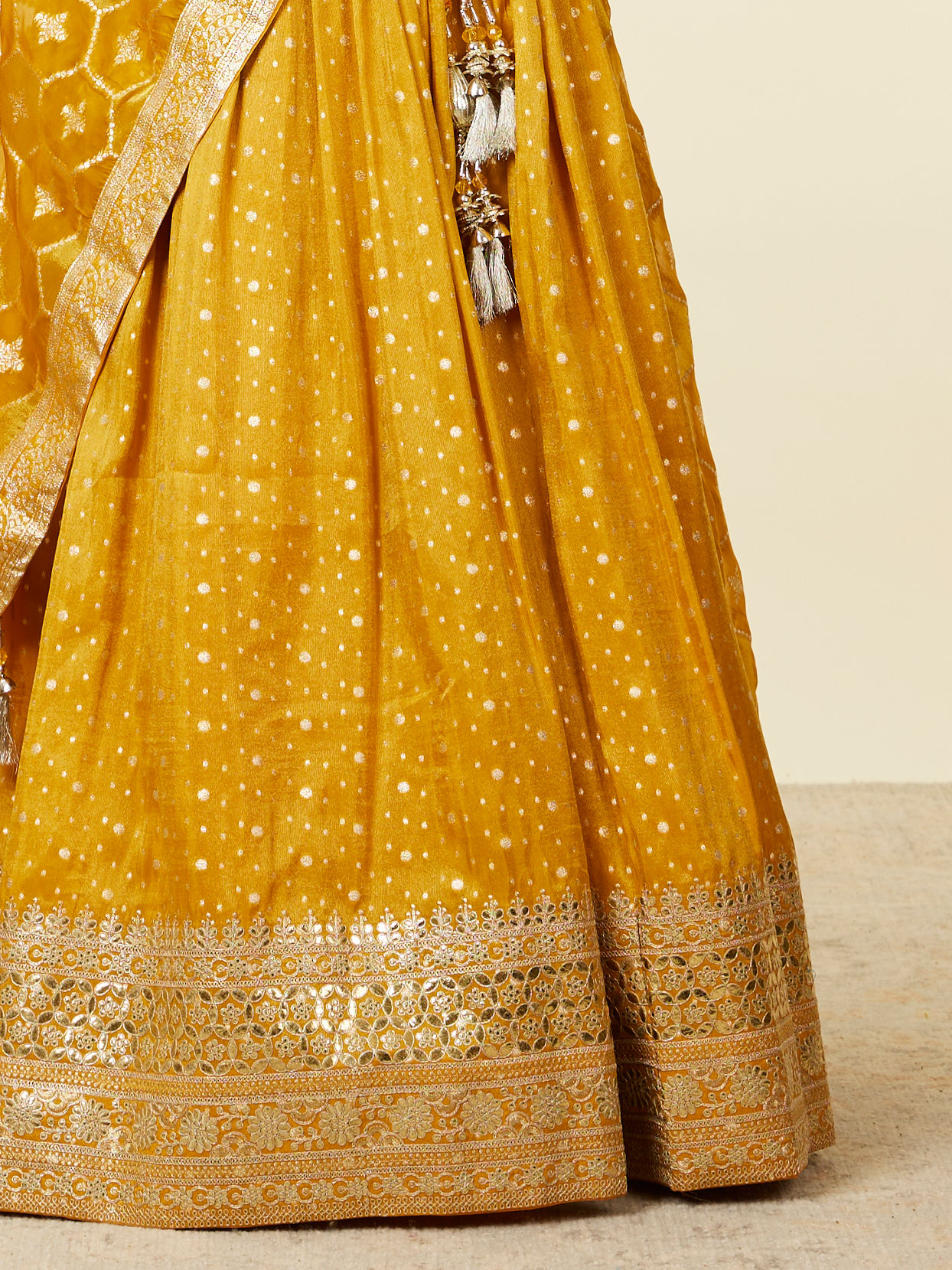 Mohey Women Mustard Art Silk Lehenga with Embroidery image number 3