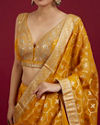Mohey Women Mustard Art Silk Lehenga with Embroidery