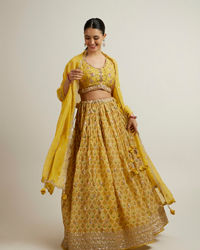 Mohey Women Glistening Yellow Radiance Lehenga