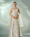 Mohey Women Green Net Anarkali Suit with Embroidery