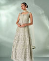 Mohey Women Green Net Anarkali Suit with Embroidery