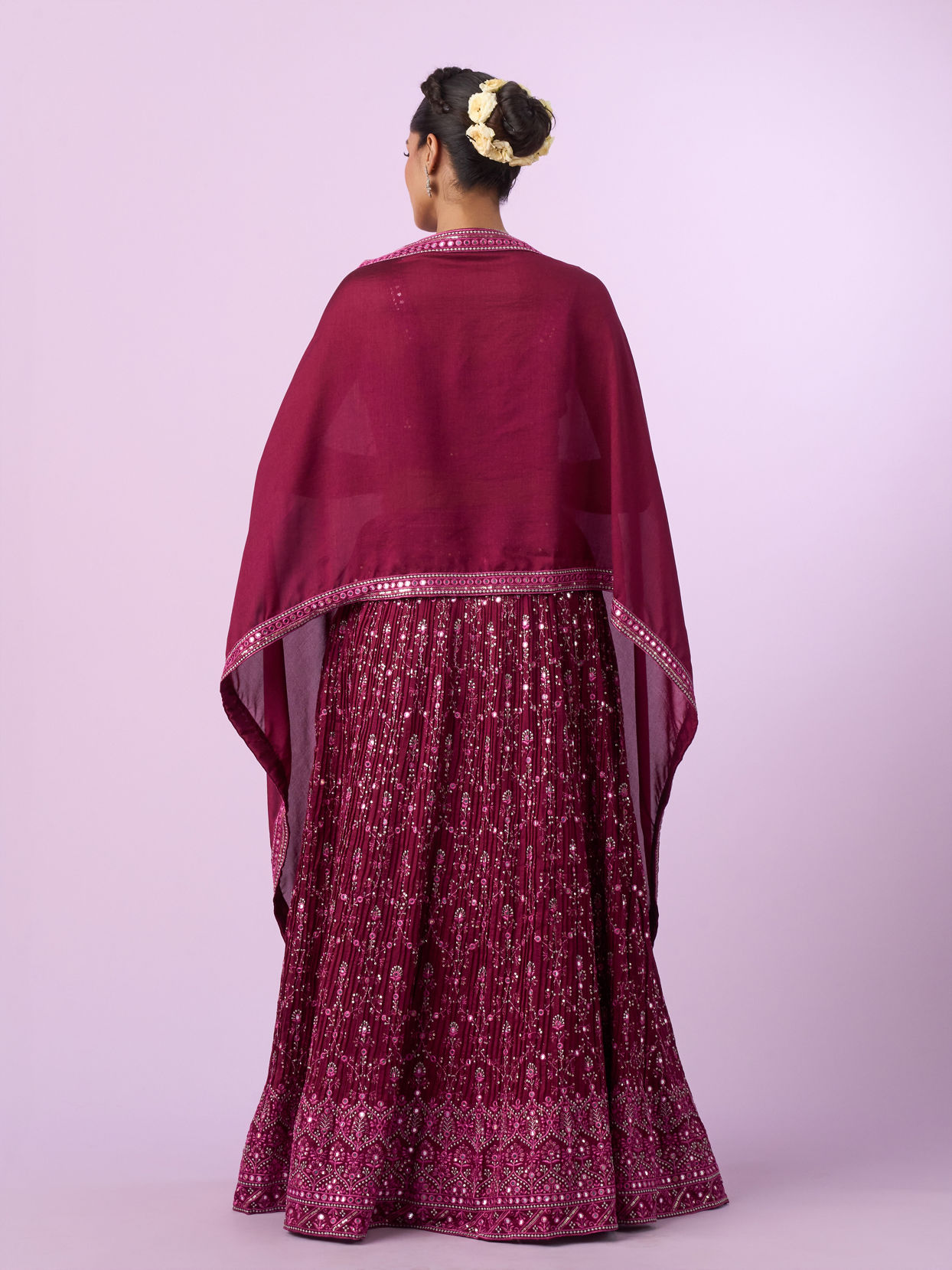 Mohey Women Wine Coloured Elegance Lehenga