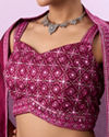 Mohey Women Wine Coloured Elegance Lehenga
