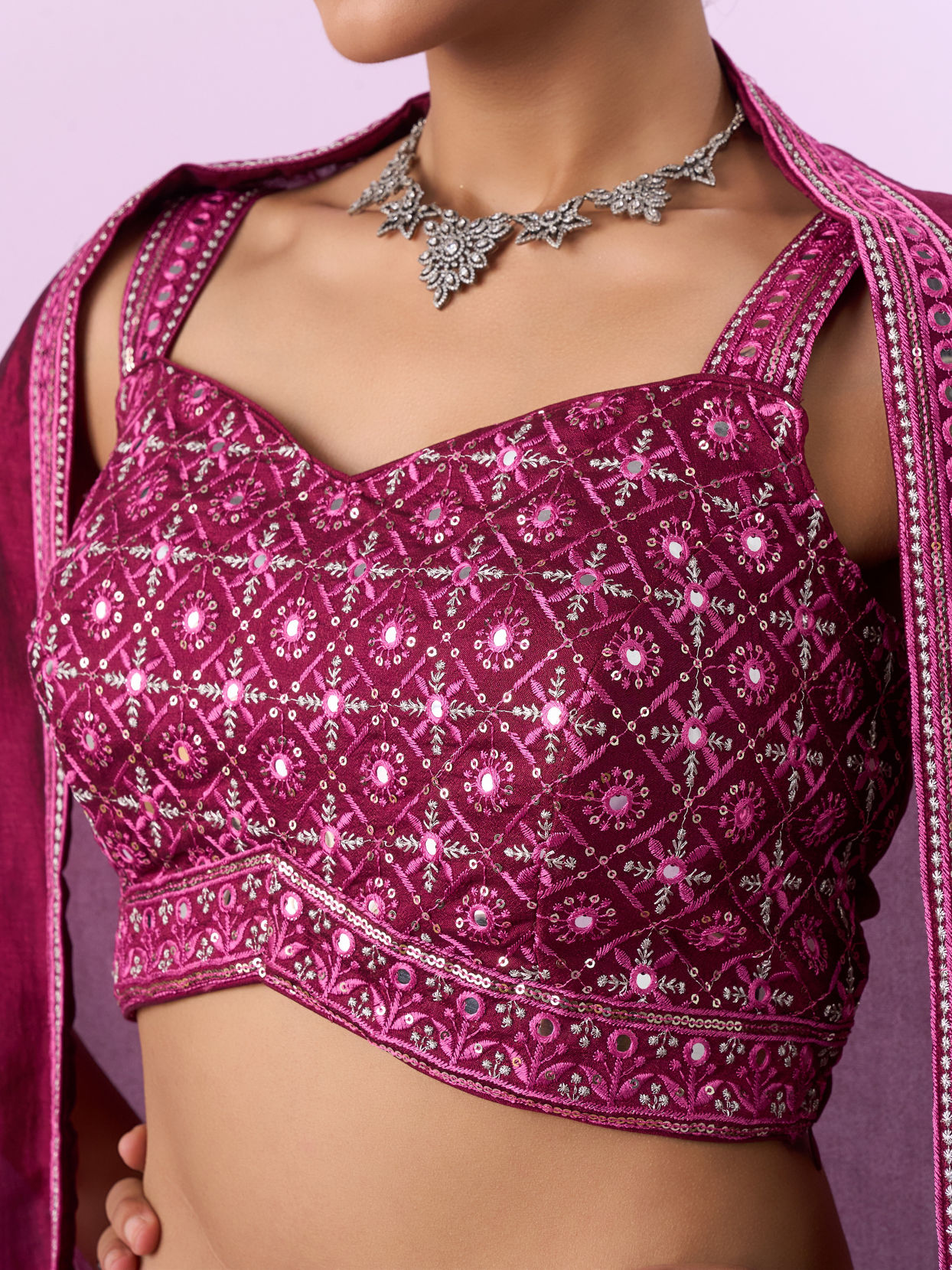Mohey Women Wine Coloured Elegance Lehenga