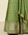 alt message - Mohey Women Green Art Silk Lehenga with Mirror Work image number 2