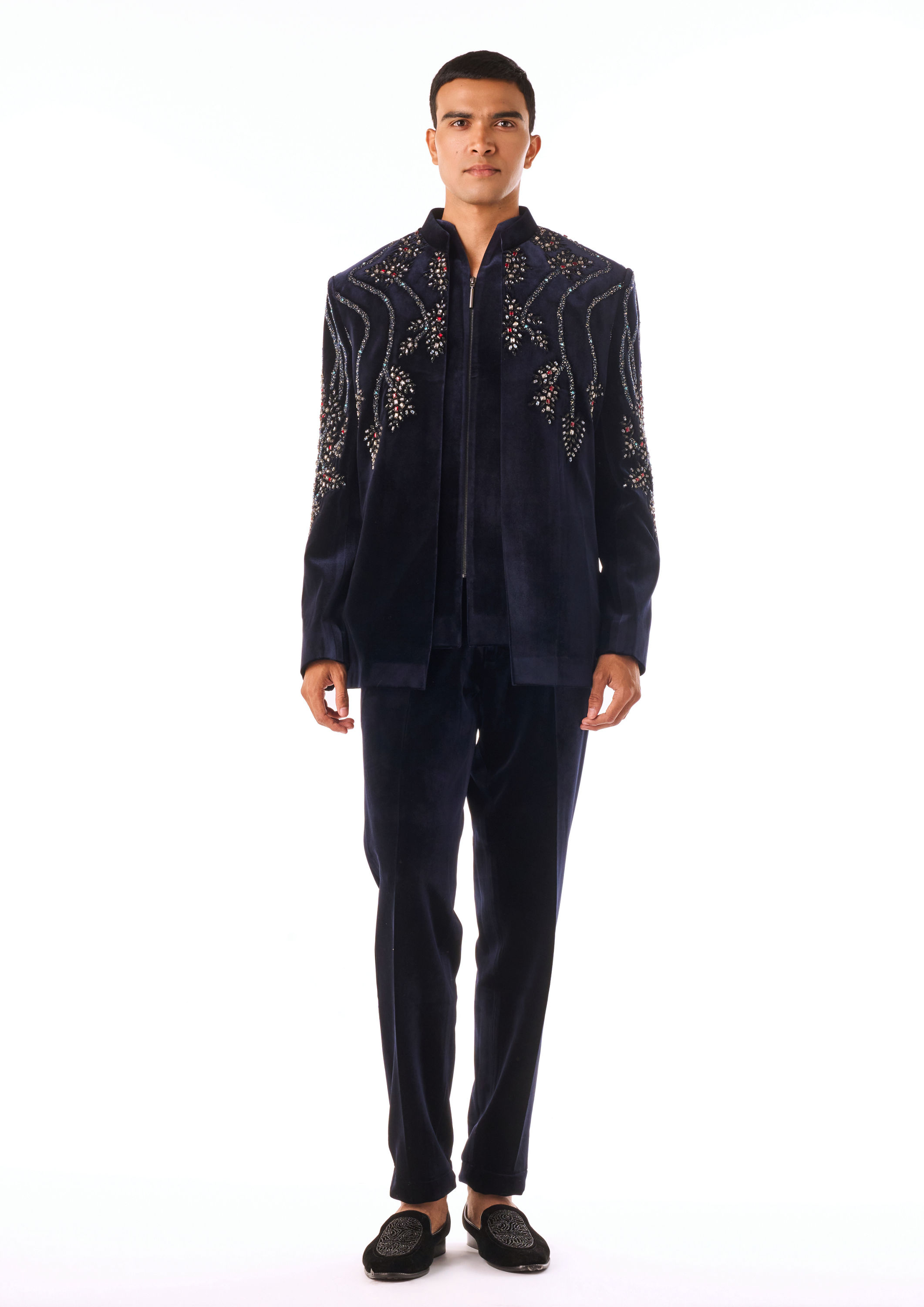 Twamev Men Midnight Stonework Indo Western