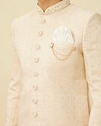 Manyavar Men Rosewater Pink Medallion Patterned Sherwani Set