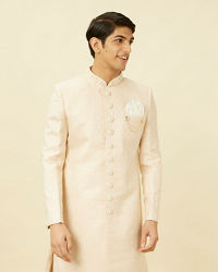 Manyavar Men Rosewater Pink Medallion Patterned Sherwani Set